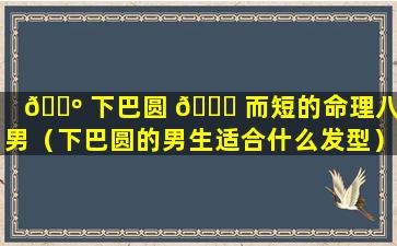 🌺 下巴圆 🍀 而短的命理八字男（下巴圆的男生适合什么发型）